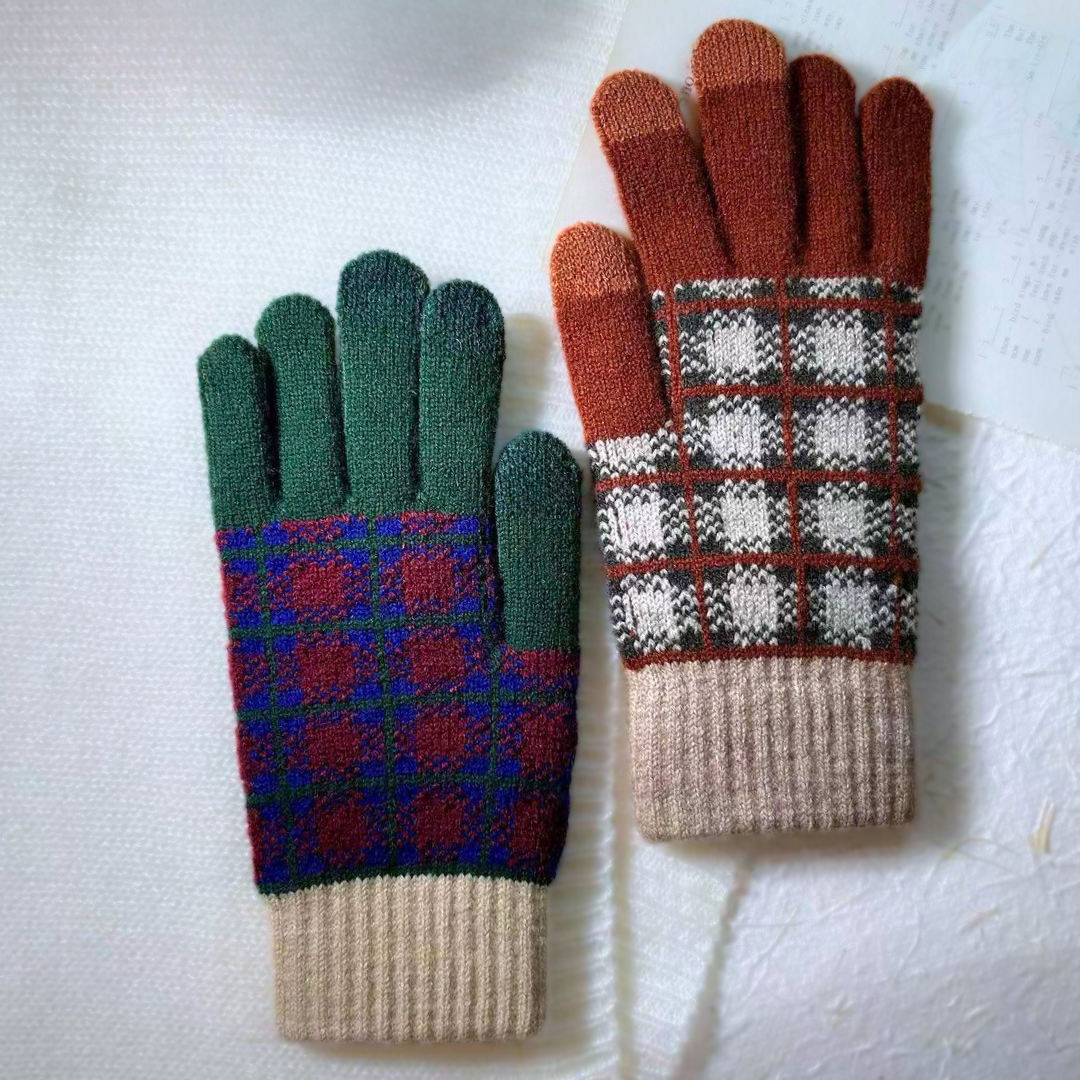 Warm Plaid Gloves