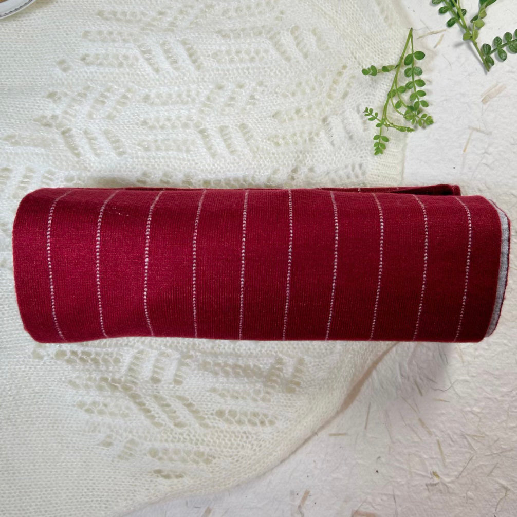 Red and Grey Double-Sided Striped Scarf