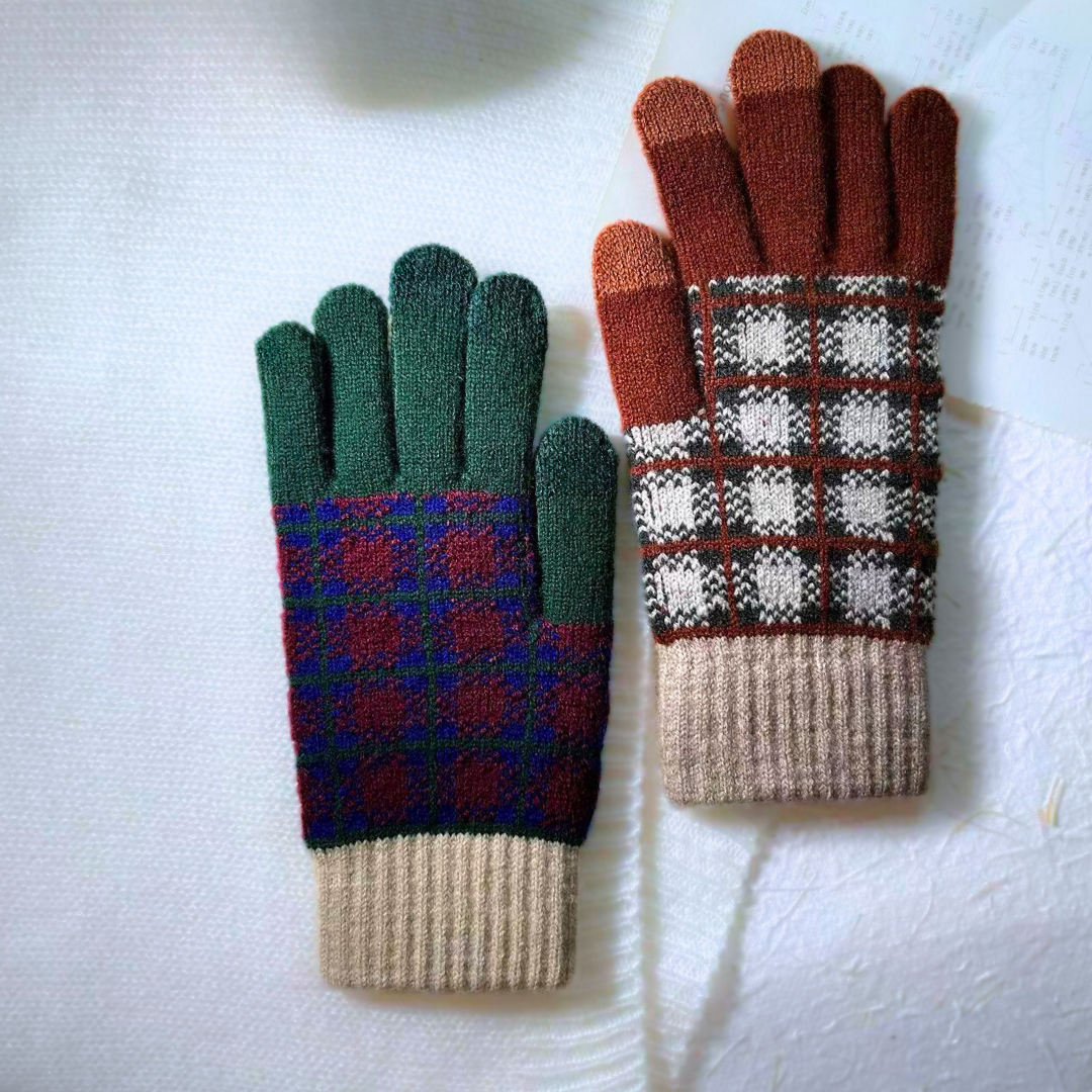 Warm Plaid Gloves