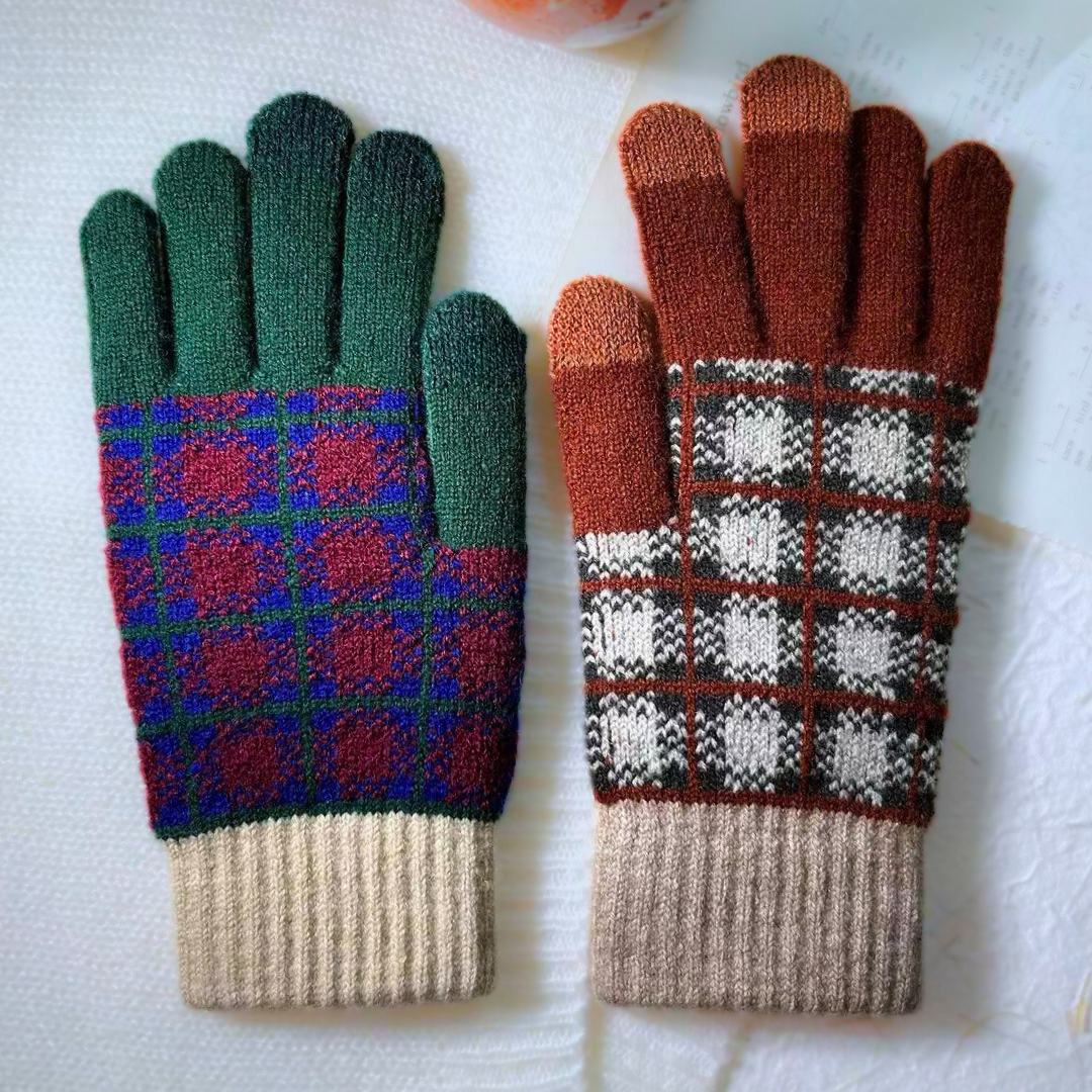 Warm Plaid Gloves