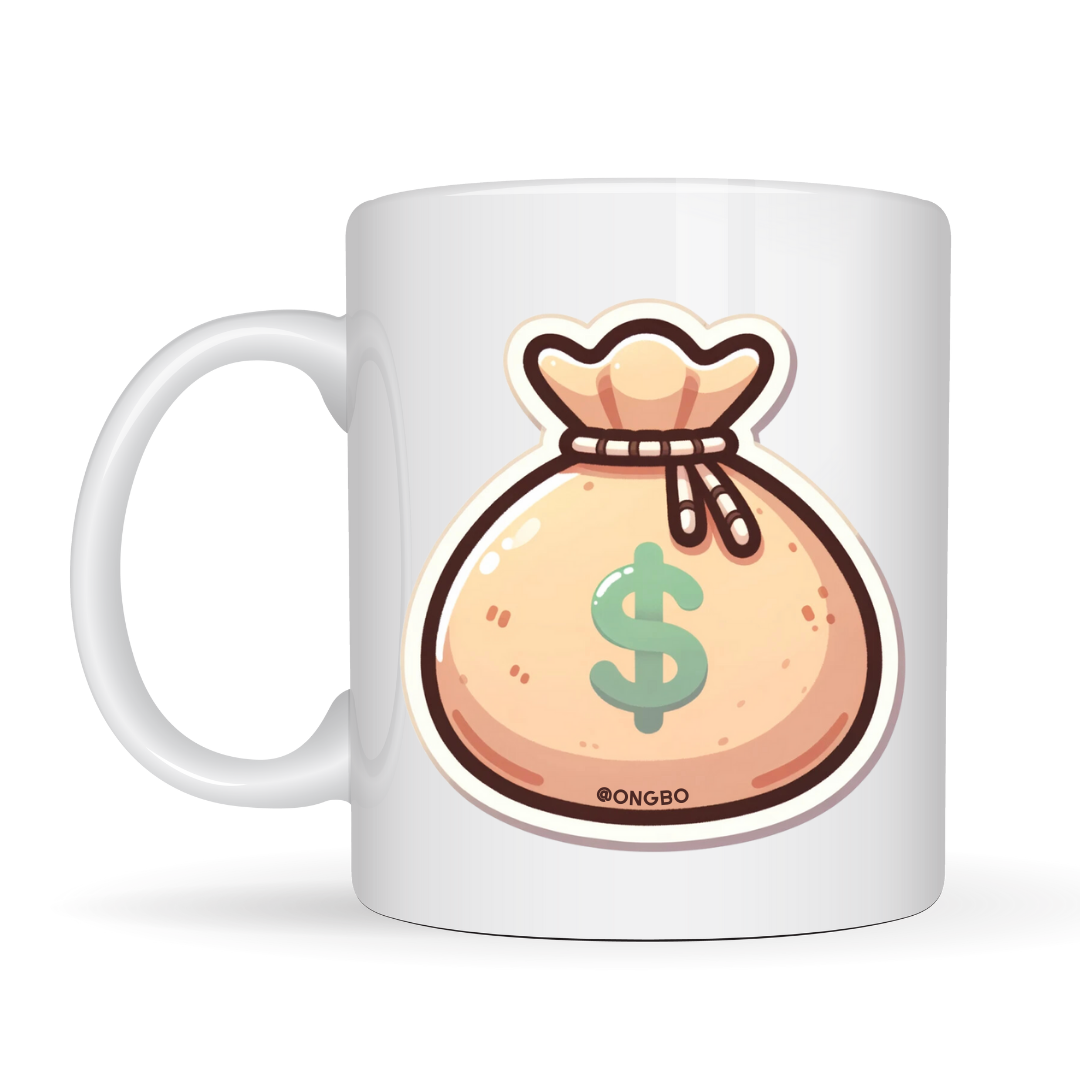 Wealth at Your Fingertips - Money Bag Pattern Ceramic Mug