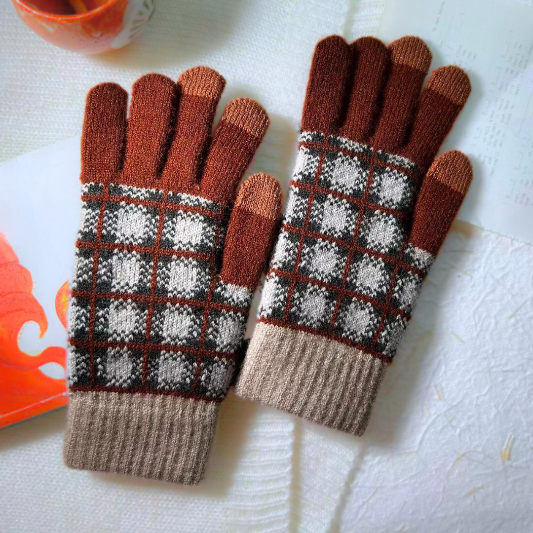 Warm Plaid Gloves