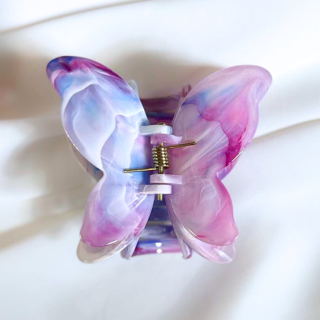 Acrylic Stone Pattern Butterfly Hair Claw Clip