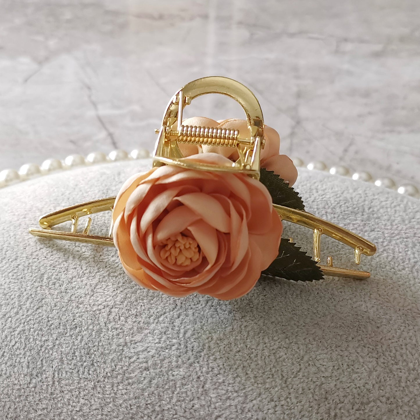 Rose Metal Hair Claw Clip