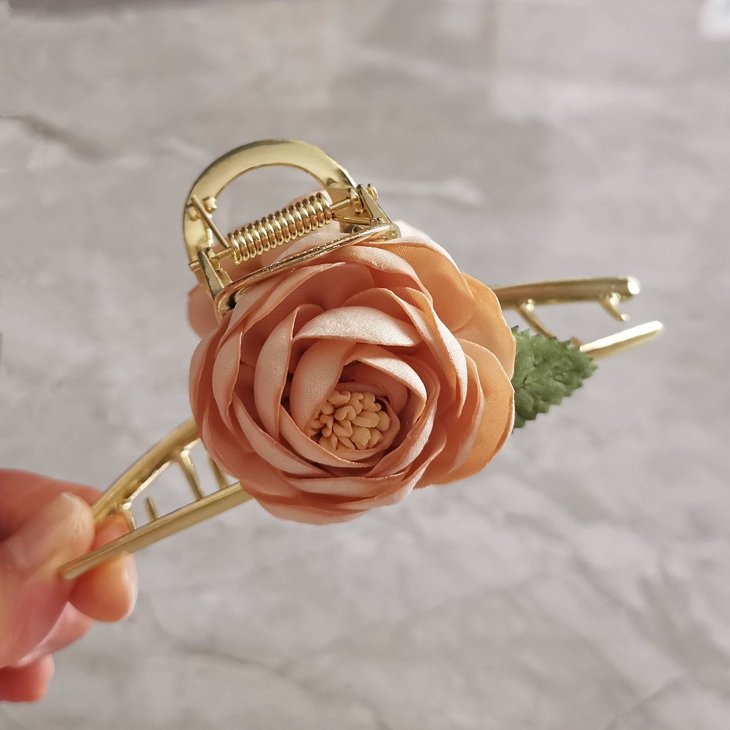 Rose Metal Hair Claw Clip